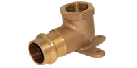 Bronze pressfitting, wallplate elbow