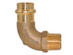 Pressfitting aus Rotguss, Winkel 90° einseitiges AG