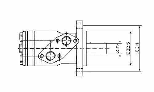 Technische Zeichnung Hydraulikmotor (Zahnringmotor)