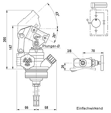 Hydraulikhandpumpe 15ccm/Hub , einfachwirkend