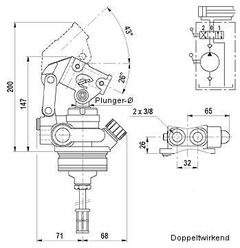 Hydraulikhandpumpe einfachwirkend inkl. Tank - 12 cm³, 25cm³
