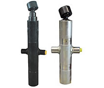 Teleskopzylinder mit Kugelgelenk (Aufhängung I) mit verschiedenem Korrosionsschutz