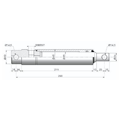 CH-625F/110 Bremszylinder - technische Zeichnung