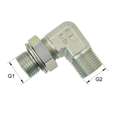 BSP-EWE04-G3/8A Winkel Einschraubverschraubung 90&deg; BSP60&deg; G3/8A auf G1/4A
