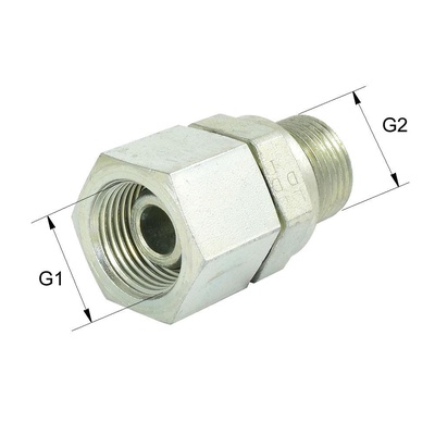 BSP-KOR08/08 Gerader Adapter Typ KOR BSP60&deg; G1/2A auf &Uuml;berwurfmutter G1/2