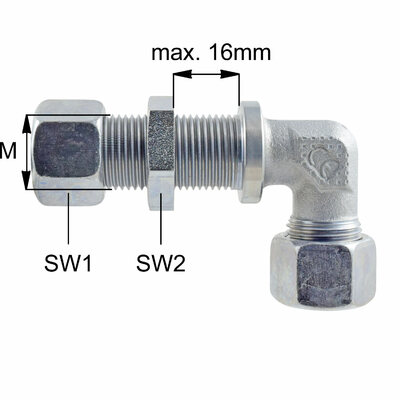 Winkel-Schottverschraubung, Typ WSV, 12L, M18x1,5