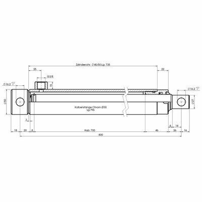 Einfachwirkende Hydraulikzylinder 50-55/65-700