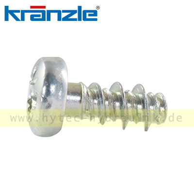 43430 Kunststoffschraube 3,5 x 8  blau verz. f&uuml;r Kr&auml;nzle