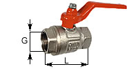 Low pressure ball stop valve with female thread