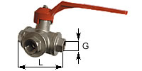 Low pressure ball stop valve with L-porting and female thread