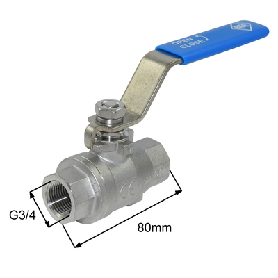 Niederdruckkugelhahn Innengewinde aus Edelstahl G3/4"
