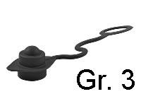 schwarze Steckkupplungsstecker Gr. 3 mit Staubkappe