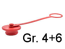 roter Staubstecker für Steckkupplungsmuffe Gr. 4
