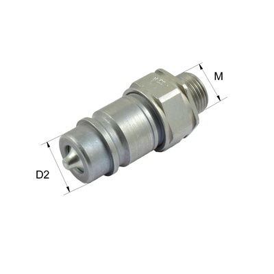 HK-A2S-CEL10 Steckkupplungsstecker Typ HK-A, Au&szlig;engewinde, Gr.2, M16x1,5 auf Rohr 10-L