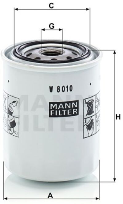 W8010 Hydraulikfilter baugleich MANN-Filter
