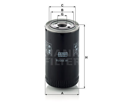 W95018 Schmier&ouml;lfilter Patronenfilter baugleich MANN-Filter
