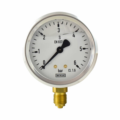 Glyzerinmanometer &Oslash; 63 mm, 0...6bar