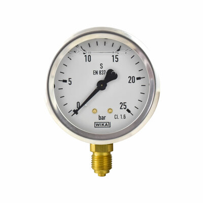 Glyzerinmanometer &Oslash; 63 mm, 0...25bar