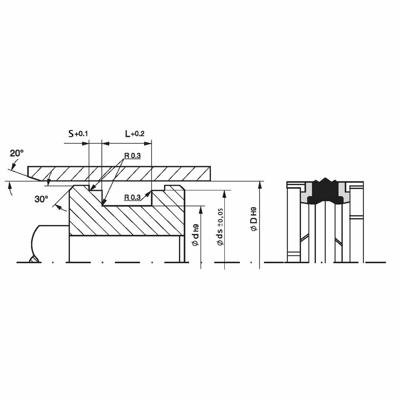 06547-KO-090x75x20/86x5 Kolbendichtung 90,0mm x 75,0mm x 20,0mm Zeichnung