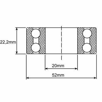 3304 Schr&auml;gkugellager Zeichnung