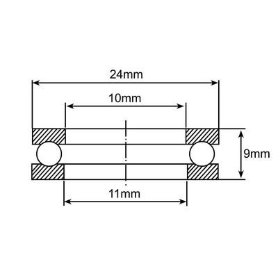 51100 Axial-Rillenkugellager Zeichnung