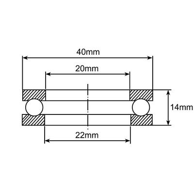 51204 Axial-Rillenkugellager Zeichnung