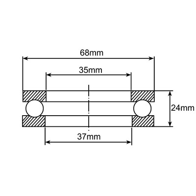 51307 Axial-Rillenkugellager Zeichnung