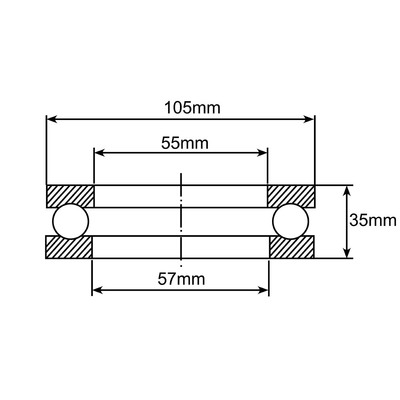 51311 Axial-Rillenkugellager Zeichnung