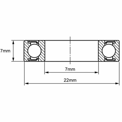 627-2Z Rillenkugellager Zeichnung