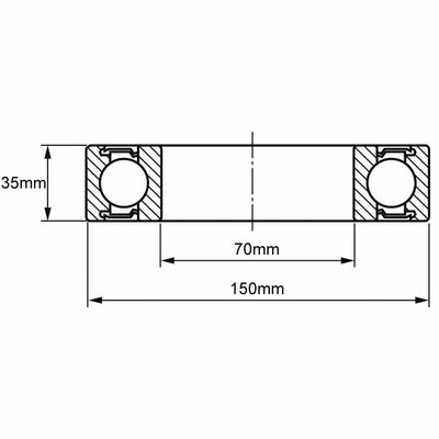 6314-2RS Rillenkugellager Zeichnung