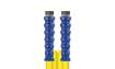 Schlauch Foodjet1500 gelb NW12 2,5 M.DKR + GKS blau  Armaturen aus Edelstahl 490445660259 für R+M / Suttner HD-Schläuche kpl.