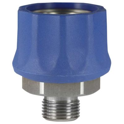 200045595 Kupplungsmuffe ST-45, 250bar 3/8"-AG, Edelstahl Kunststoff blau, von R+M / Suttner