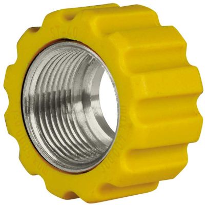 319219 &Uuml;berwurfmutter 22x1,5 16,4 mm Gelb VA von R+M / Suttner
