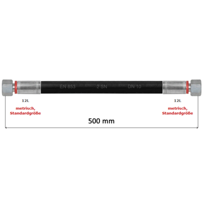 Schlauchleitungen Außengewinde/12L-90° 2,5m Lang Hydr Schlauchleitungen Außengewinde/12L-90° 2,5m Lang Hydr